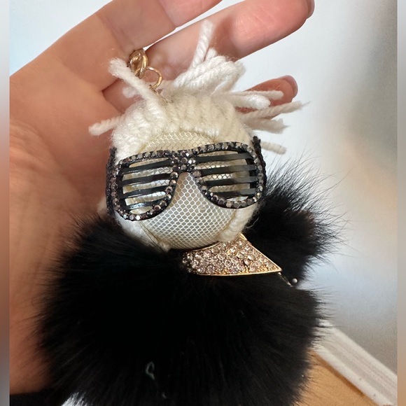 Karl Lagerfeld Fur Keychain Bag Chain - Picture 3 of 3